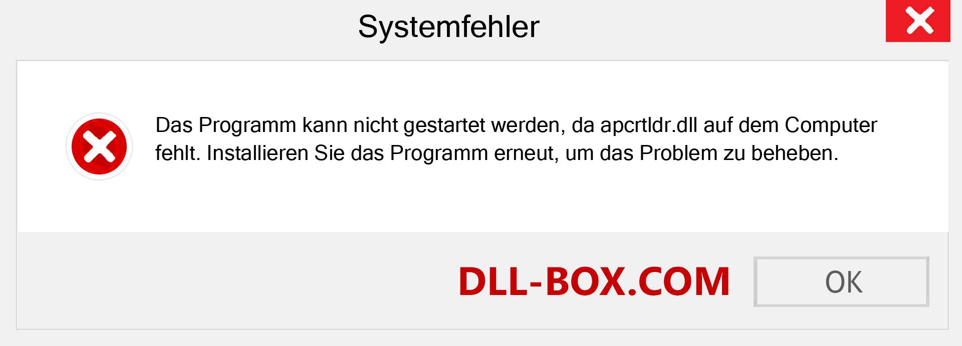 apcrtldr.dll-Datei fehlt?. Download für Windows 7, 8, 10 - Fix apcrtldr dll Missing Error unter Windows, Fotos, Bildern